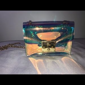 Holographic transparent purse